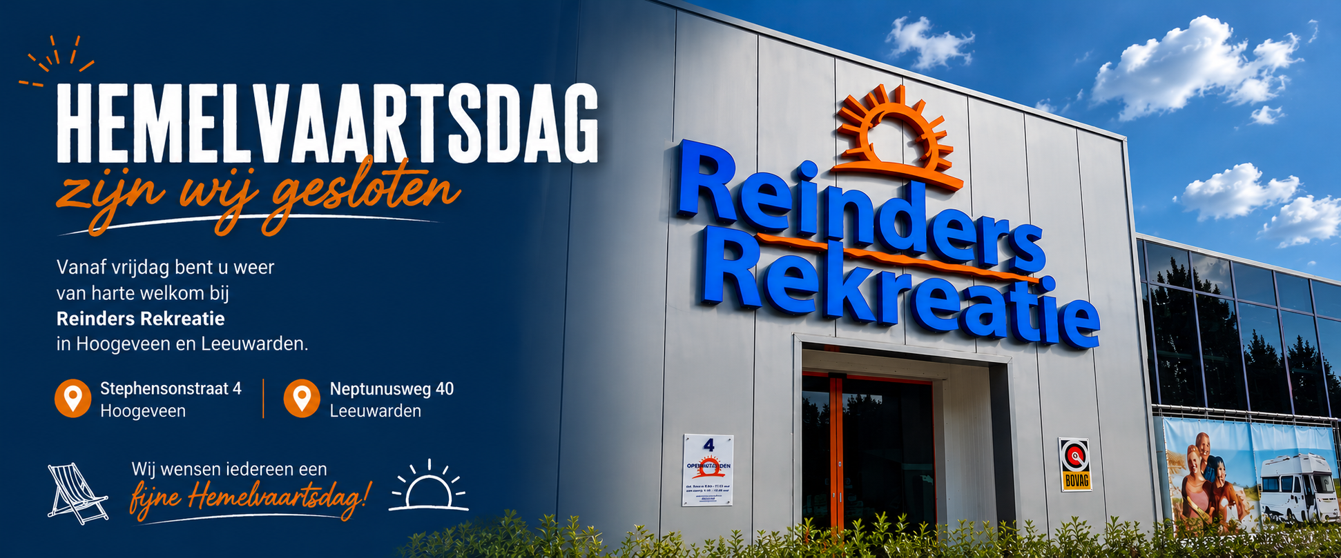 Hemelvaartsdag gesloten